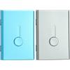 PATIKIL 2Pcs Porta Biglietti Da Visita Estrattore A Pollice Blu/Grigio