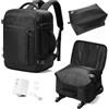 kibachev Zaino Sottovuoto Viaggio 40X30x20 Ryanair,Aereo Bagaglio a Mano con Pompa Sottovuoto,Capiente Borsa Porta Pc Impermeabile Donna/Uomo Borsa da Cabina Zaini (Nero)