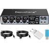 Depusheng Interfaccia audio USB con driver ASIO, 24 bit 192 Khz, Phantom Power + 48 V, bassa latenza per la registrazione domestica, compatibile con PC/MAC (4 canali)