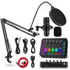 VeftBltrem Set microfono Podcast con interfaccia audio e scheda audio, BM-800, microfono a condensatore per live streaming, canto, giochi e registrazione, compatibile con PC/laptop, YouTube/TikTok