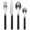 INTRECCI Servizio 24 Posate, Design per Uso Quotidiano e Occasioni - Set per 6 persone composto da Forchette, Coltelli, Cucchiai e Cucchiaini, Lavabile in Lavastoviglie - Colore: Nero