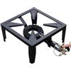 SOLEILUX Fornellone con Piezo e Termocoppia a Gas GPL 40x40 cm 4 Piedi 7,5 kW - Bruciatore Ø170 mm