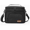 Aiuuee Borsa Termica Porta Pranzo 9L, Addensato Borsa Frigo con Tracolla regolabile, Borsa Pranzo Portatile per Scuola Ufficio Lavoro Viaggio Picnic (Nero)