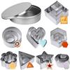 XCOZU Set di 24 Mini Formine per Biscotti, Formine Geometriche con Stella a Forma di Cuore, Esagonale, ecc., in Acciaio Inox, per Biscotti, Pasticceria, Decorazione di Torte, Pasta di Zucchero, Natale