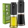 ZOLMER 2X Spruzzino Olio per Friggitrice ad Aria e Cucina Compatto 100 ml Nero | 2 flaconi ricaricabili in vetro e acciaio, senza BPA, per friggitrice ad aria, cucina e barbecue