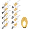 Ruihua 10 Confezioni E14 6W Dimmerabile Bianco Caldo 2700K Lampadine a Filamento LED(Equivalente 60W Lampadina Alogena) 600LM C35 Lampadina a Candela Vintage Edison