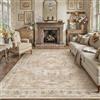 PureCozy Beige Tappeto Salotto 200x300cm Antiscivolo Lavabile in Lavatrice Tappeti Vintage Carpet Camera da Letto Soggiorno Cameretta Ufficio Grande Carpets Pelo Corto Decorazione Rug
