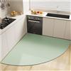 Generic Tappetino Angolo Cucina Assorbente, Tappeto da Cucina Lungo, Diatomite, Morbido, Lavabile, Tappeto da Bagno, Zerbino per Ingresso (Verde, 120X120cm)