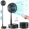 NAILAO Ventilatore a Piantana con Telecomando, Ventilatore Silenzioso Portatile Oscillante, 7200mAh Ricaricabile Batteria Fan da Tavolo, 8 USB Altezza Regolabile Pieghevole per Camera da Letto Viaggio