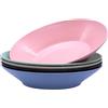 Piuluvor Set di 5 piatti fondi, piatti piani in plastica, colorati, leggeri, da campeggio, riutilizzabili, 23 x 4,5 cm, per pasta di insalata