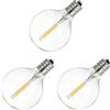 Toranysadecegumy 3 lampadine a LED G40 di ricambio, attacco a vite E12 infrangibili a LED per luci a stringa solare