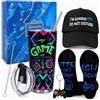 Nerien Regalo per gli uomini - Zocker regalo di compleanno con cappello a ombrello, portachiavi divertenti calzini da gam e thermos da 20 oz nero, accessorio per regali alla moda per fidanzati e ragazzi