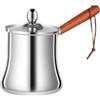 FARYODI Cezve - Caffettiera turca da 720 ml, in acciaio inox, con coperchio e beccuccio, resistente in acciaio inox, per fondere burro, latte, gas, elettrica, ceramica