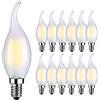 RANBOO Lampadina LED Candela Fiamma E14 4W Equivalenti a 40W Bianca Fredda 6500K 400LM Forma a Candela C35 Non Dimmerabile Vetro Smerigliato 12-Pack
