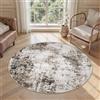 Homcomodar Tappeto Rotondo Marrón Tappeti 120cm Antiscivolo Lavabile in Lavatrice Tondo Tapette Salotto Camera da Letto Soggiorno Scendiletto Ufficio Pelo Corto Rotondi Carpet