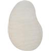 Beliani Tappeto in viscosa organico a forma di fagiolo beige 160 x 230 cm