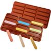 XIQIRUI Stampo In Silicone Confezione Da 2 Savoiardi Lunghi Stampo In Silicone a 15 Fori Cioccolato Fondente Marrone