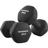 SONGMICS Set di 2 Manubri, 2 x 8 kg, Manubri Esagonale con Superficie in Vinile, per Fitness, Esercizio, Addestramento, per Palestro in Casa, Nero Inchiostro SYL180B01
