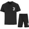 Juventus - Pigiama Corto Uomo Nero, Set Estivo Maglia e Pantaloncini Bianconero, Prodotto Ufficiale, Taglia XL