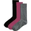 Jepa 031919-50 Calzini, confezione da 3 50 BLACK FUCHSIA GREY MEL KID Taglia EU 25-29
