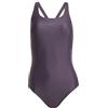 adidas Femme 3 Stripes C-Back Swimsuit, Aurora Black/Aurora Plum, 46