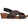 BUENO Sandalo donna teak in pelle