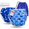KIDVERSE set da 2 pannolini acquatici baby 0-3 anni - pannolino piscina neonato riutilizzabile e delicato sulla pelle - pannolini da nuoto con borsa e rete per lavaggio