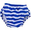 Popolini - Pannolino impermeabile per bagnetto, motivo a righe, misura S (3-9 kg), colore: Bianco/blu