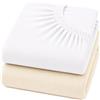 Dudu N Girlie NEXT2ME jersey di cotone lenzuolo con angoli per culla, 51 cm x 85 cm, pezzi, colore: Bianco/Crema