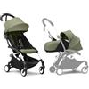 Stokke Passeggino Stokke YOYO3 con Newborn Pack - Include telaio bianco, YOYO 6+ Color Pack (Olive) e 0+ Newborn Pack (Olive)