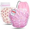 KIDVERSE set da 2 pannolini acquatici baby 0-3 anni - pannolino piscina neonato riutilizzabile e delicato sulla pelle - pannolini da nuoto con borsa e rete per lavaggio