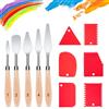 Zoriena Spatole Pittura Set Strumenti Artistici Texture Olio Acrilico 11 Pezzi | Utensili in acciaio inox e raschietti in plastica per miscelare colori, stendere vernice e creare effetti con tecniche