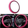 CGEAMDY Coprivolante Auto Universale Diametro 37-38 cm, Coprivolante Elastica del Volante, Microfibra Traspirante in Seta Ghiaccio, Calda in Inverno e Fresca in Rstate, Antiscivolo (Rosa1)