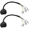 YARCHONN Cavo Connettore OBD2 16 Pin Femmina K + CAN, 30 cm, 2 Pezzi | Line Jumper Tester, Cavo Diagnostico, Per Moto Auto Camion