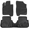 J&J AUTOMOTIVE Tappetini Auto in Gomma su Misura per Citroen C3 Picasso 2008-2017, Set da 4 Pezzi, 3D - con Bordo Alto, Antiscivolo, Inodore, Colore Nero, TPE