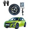 D'ANGELO 1988 Kit Ruotino di Scorta 16 compatibile con Peugeot 208 (2019>) con Cric, Chiave, Guanti e Sacca