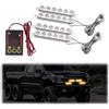 Teguangmei 4 in 1 Luci LED Lampada di Emergenza Strobo con Controllatore Flash Ambra 12V 24V 4x6-LED Luce Lampeggiante Stroboscopiche D'emergenza per Veicolo Camion SUV Furgone Camper 12 Modalità