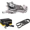 RIDEX 4172P0081 Pompa acqua + Kit cinghia Poly V meccanico con guarnizioni Compatibilità con OPEL Corsa D Hatchback S07