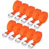 LCXCXY 10 Pezz Cinghie Di Fissaggio, Cinghie a Cricchetto arancione 25 mm x 4 m, Cinghia a Cricchetto, Cinghia Fissaggio con Clip, Cinghie Portata Fino a 250 kg,A Norma DIN EN 12195-2