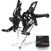 Arashi (Version2.0) Regolabile Pedane Arretrate Pedane Poggiapiedi per YZF R3 R25 2024-2025, Motorcycle Accessories Parts Nero Accessori Pedalino Posteriori Pedaline