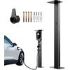 Ysislybin Supporto per Wallbox, Colonna di Supporto Resistente alle Intemperie Palo di Montaggio con Copertura Antipioggia Pedestal Single per Wallbox di Ricarica EV