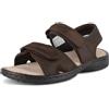 riemot Sandali da uomo in vera pelle bovina, comodi sandali con plantare in memory foam, due chiusure in e cinturino sul tallone per tutti i giorni, tempo libero e viaggi, marrone, 47 EU