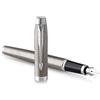 Parker IM Penna Stilografica | Acciaio Inossidabile con Puntale Cromato | punta media con inchiostro blu | confezione regalo