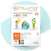 OFITURIA Fogli Colorati A5 80g, Confezione da 50 Fogli - Carta Colorata per Lavoretti, Stampante e Scrapbooking - Fogli A5 Colorati - Ideale Origami, Ufficio e Scuola (Azzurro)