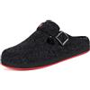 Gaatpot Unisex Pantofole Invernali,Zoccoli in Feltro,Nero,36 EU