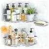 PNNP Mensola Doccia Angolare Senza Foratura, 3 Pezzi Portaoggetti Doccia con Porta Sapone per Doccia, portasapone doccia Acciaio Inox, Organizer Doccia per Shampoo Sapone Bagnoschiuma (Argento)