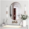 NEUWEABY Specchio ovale da bagno a forma di capsula da bagno, 61 x 91 cm specchio da parete, grande specchio moderno con cornice in metallo dorato, decorazione per ingresso, camera da letto