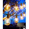 Zuske Catena Luminosa Esterno Solare, 15M Catena Luci Stringa Giardino con 25+2 Lampadine LED, 5 Modalità, Impermeabile IP65, Filo Luci per Casa, Feste, Balcone, Natale, Matrimonio - Bianco Caldo