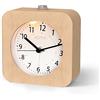 aboveClock Sveglia analogica senza ticchettio, sveglia in legno con snooze, funzionamento a batteria, sveglia retrò analogica, orologio da tavolo con luce notturna (1 batteria AA necessaria) in legno