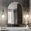 NEUWEABY Specchio da parete ad arco per bagno, 50 x 75 cm specchio ad arco da parete con cornice in metallo, specchio da vanità dorato, decorazione per camino, camera da letto, soggiorno